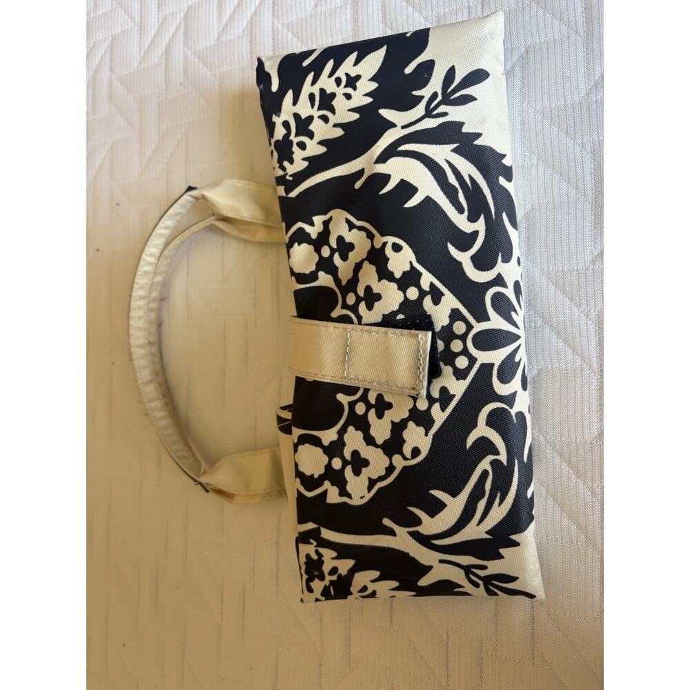 Murval Foldable City Tote Black White Damask Print Packable Travel Bag - Picture 5 of 13
